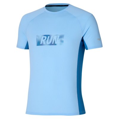 Camisa Mizuno Dryaeroflow Estampados Tee Hombre - Azules - Chile M239NSYWBM